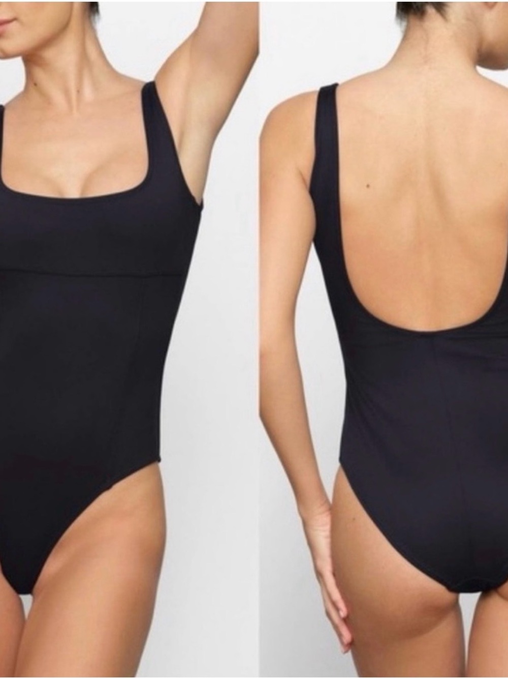 Skims Black Scoop-Back One-Piece Swimsuit
